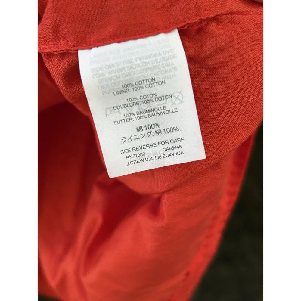 J.Crew Eyelet Flutter Sleeve Cotton Shift Dress Size 8 Coral Orange Preppy Party